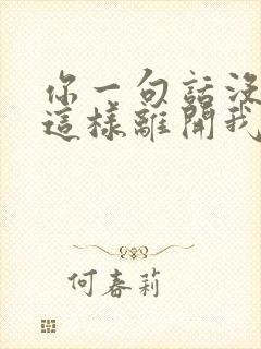 你一句话没说就这样离开我,歌名叫什么