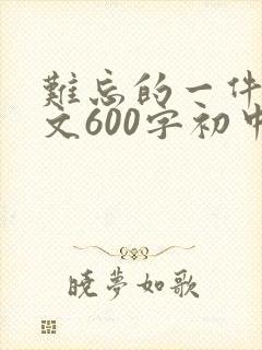 难忘的一件事作文600字初中作文