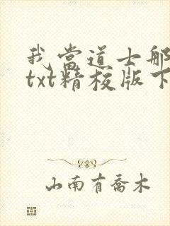 我当道士那些年txt精校版下载