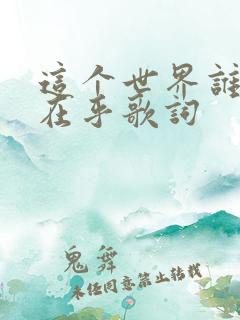 这个世界谁把我在乎歌词