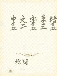 中文字幕精品一区二区三区在