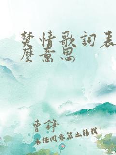 焚情歌词表达什么意思