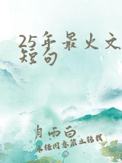 25年最火文案短句