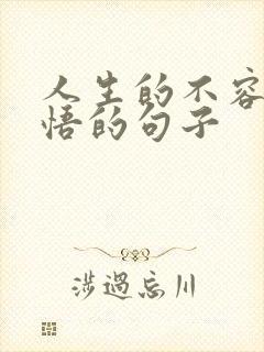 人生的不容易感悟的句子