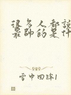 很多人都说我是最帅的是什么歌