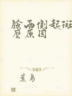 脸两侧起斑是什么原因