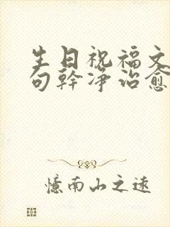 生日祝福文案短句干净治愈