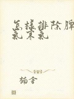 怎样排除脾胃湿气寒气