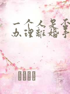 一个人是否可以办理离婚手续