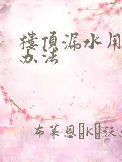 楼顶漏水用什么办法