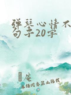 弹琴心情不好的句子20字