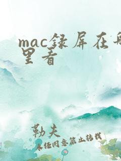 mac录屏在哪里看