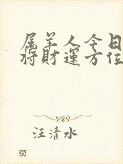 属羊人今日打麻将财运方位