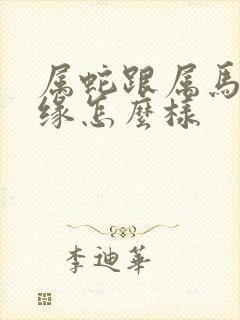 属蛇跟属马的姻缘怎么样