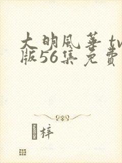 大明风华 tv版56集免费观看