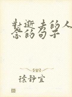 对逝去的人的怀念的句子