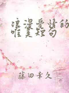 浪漫爱情的句子唯美短句