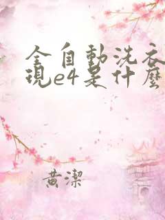 全自动洗衣机出现e4是什么原因