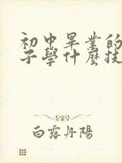 初中毕业的男孩子学什么技术比较好