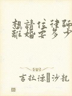 想请位律师诉讼离婚要多少钱