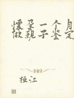 怀孕一个月可以做亲子鉴定吗怎么做