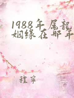 1988年属龙姻缘在哪年