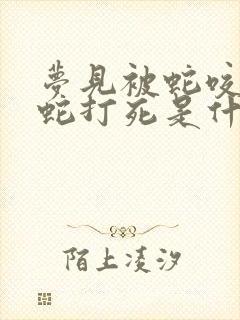 梦见被蛇咬了把蛇打死是什么征兆