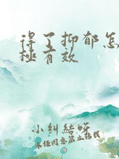 得了抑郁怎么治极有效