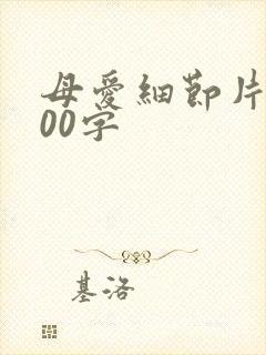 母爱细节片段100字