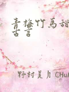 青梅竹马甜宠文古言