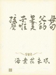 孩子是父母的什么唯美的句子