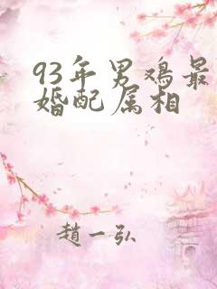93年男鸡最佳婚配属相