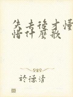 失去后才懂得珍惜什么歌