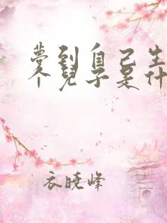 梦到自己生了一个儿子是什么意思