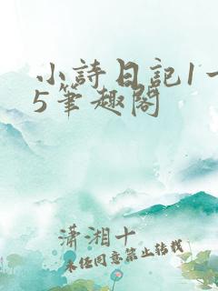 小诗日记1一15笔趣阁