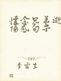 怀念兄弟逝世的伤感句子