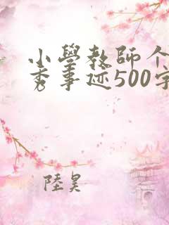 小学教师个人优秀事迹500字