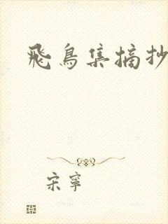 飞鸟集摘抄好段
