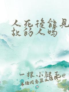 人死后能见到已故的人吗