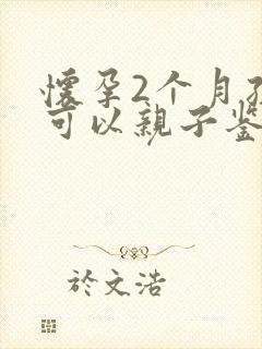 怀孕2个月孩子可以亲子鉴定吗