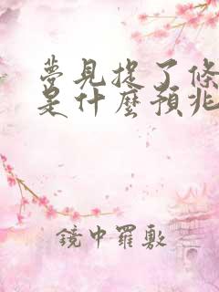 梦见捉了条大鱼是什么预兆