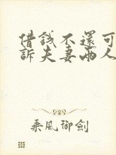 借钱不还可以起诉夫妻两人吗