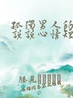 孤独男人的句子说说心情短语