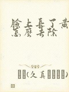 脸上长了黄褐斑怎么去除