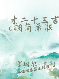 才二十三吉他谱c调简单版