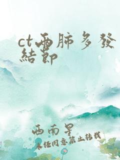 ct两肺多发小结节