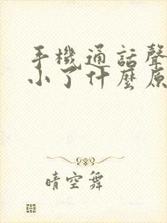 手机通话声音变小了什么原因