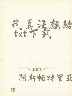 我真没想结婚啊 txt下载