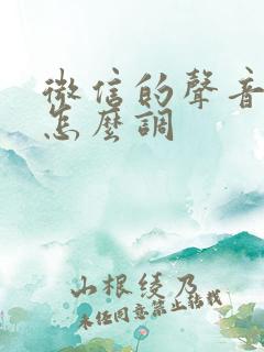 微信的声音很小怎么调