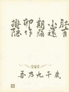 排卵期小肚子隐隐作痛还有血